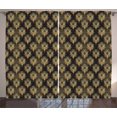 thumbnail image 1 of Ambesonne Art Deco Curtains 2 Panel Set, Jazz Era Inspiration, 108" x 108", Pale Orange Dark Brown, 1 of 3