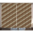 thumbnail image 1 of Ambesonne Art Deco Curtains 2 Panel Set, Transitioned Tetragons, 108" x 108", Dark Brown and Camel, 1 of 3