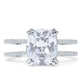 thumbnail image 1 of Art Deco Cushion Cut Ring CZ 925 Sterling Silver Size 5, 1 of 4