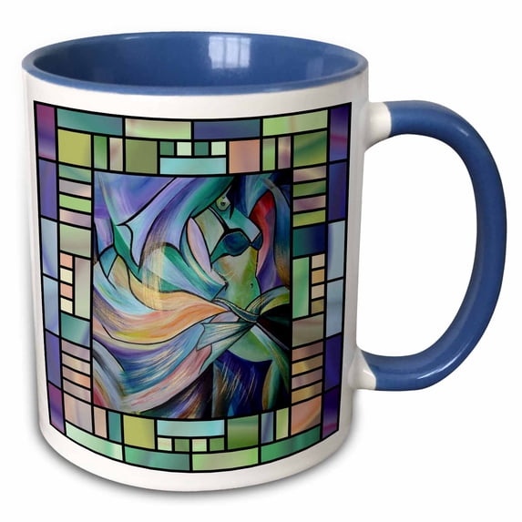 3drose, Art Deco Dancer - Dance, Dancing, Belly Dance, Bellydance, Oriental Dance, Middle Eastern Dance,, 11oz Two-tone Blue Mug