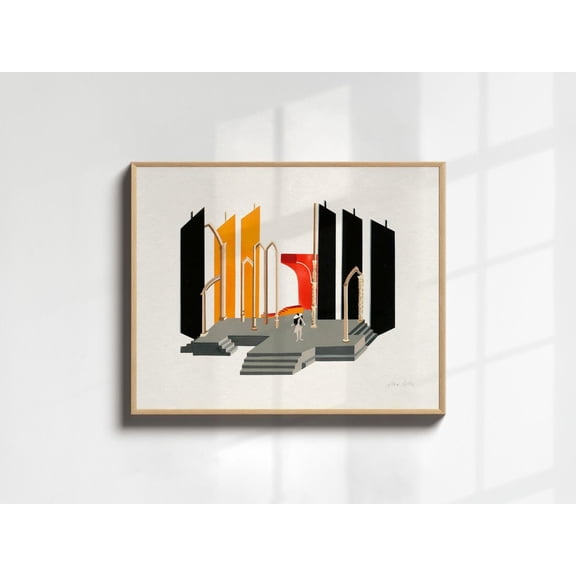 Art Deco Decor, Art Deco Wall Art, Abstract Theater Wall Art, Colorful Theater Stage De Poster, Cubist Art Poster, Cubo, Futurist Decor, Unframed Poster Size 8x12