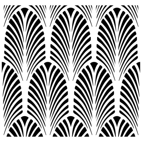 Art Deco Fan All Over Wall Stencil by Designer Stencils (10 mil plastic)