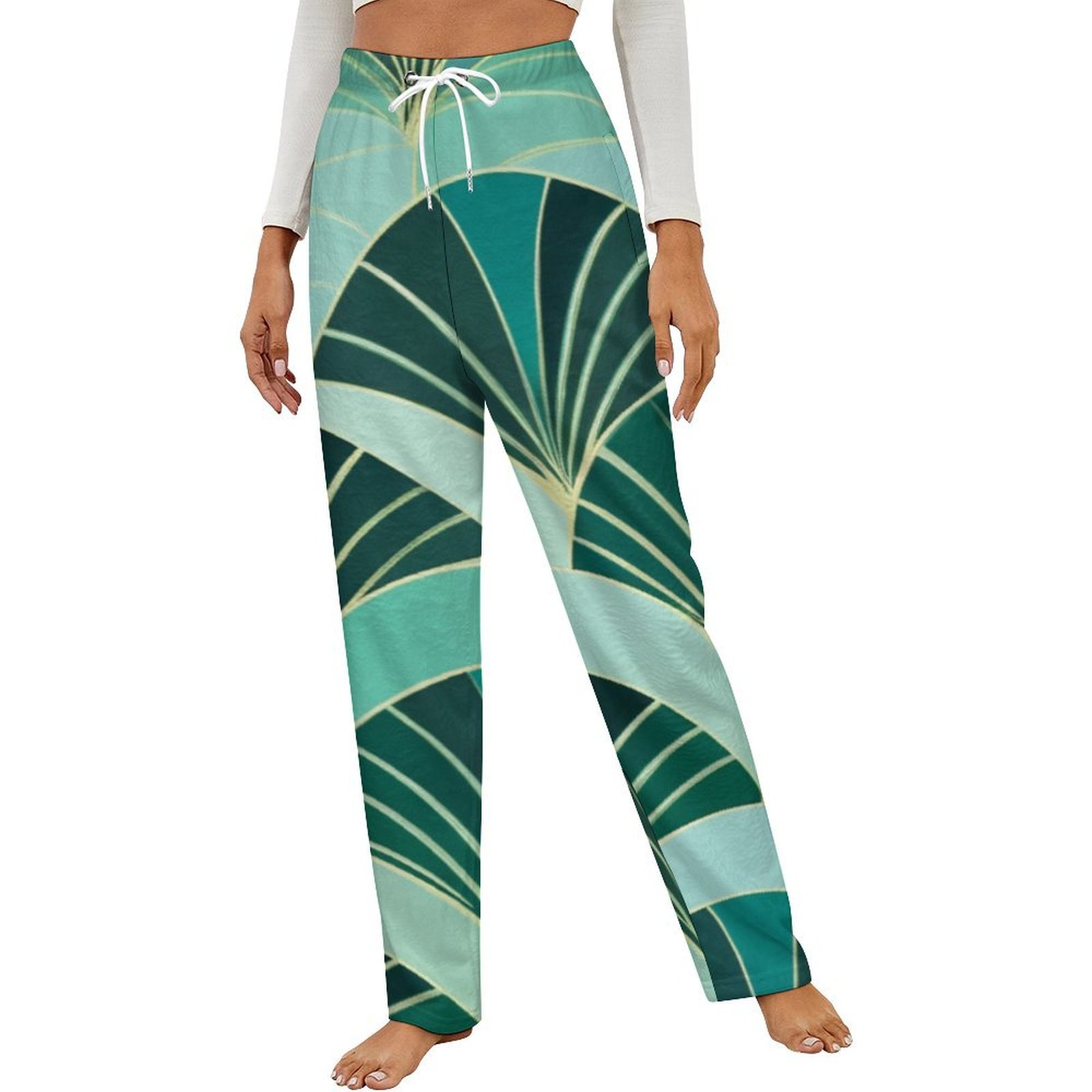 Retro Deco High Waist Gathered Pant
