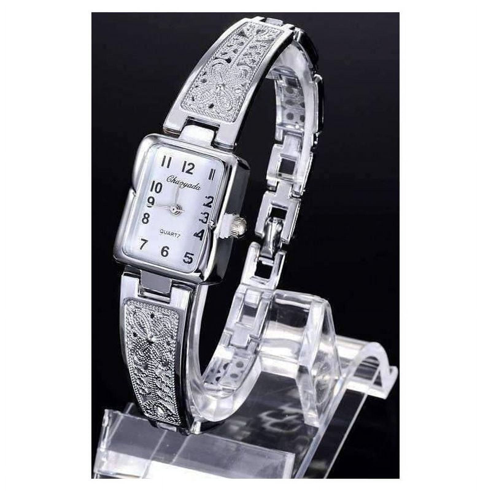 Art Deco Ladies Watch in Silver or Gold, Antique Style 
