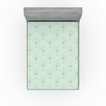 thumbnail image 1 of Art Deco Fitted Sheet, Classic Semi Circle Fan Like Motif Ornaments Geometric Vintage Scales, Decorative Soft Bedding All-round Elastic Pocket, Full Size, Mint Green Sand Brown, by Ambesonne, 1 of 5