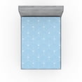 thumbnail image 1 of Art Deco Fitted Sheet, Classic Semi Circle Fan Like Motif Ornaments Geometric Vintage Scales, Decorative Soft Bedding All-round Elastic Pocket, Queen Size, Pale Blue and White, by Ambesonne, 1 of 5