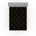 thumbnail image 1 of Art Deco Fitted Sheet, Classic Semi Circle Fan Like Motif Ornaments Geometric Vintage Scales, Decorative Soft Bedding All-round Elastic Pocket, Queen Size, Black and Sand Brown, by Ambesonne, 1 of 5