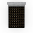 thumbnail image 1 of Art Deco Fitted Sheet, Shell Look Simplistic Pattern with Vintage and Classical Style Motif, Decorative Soft Bedding All-round Elastic Pocket, California King, Black and Sand Brown, by Ambesonne, 1 of 5