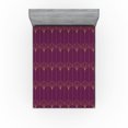 thumbnail image 1 of Art Deco Fitted Sheet, Simple Lines Lattice Art Nouveau Style Vintage Grid Abstract Motif, Decorative Soft Bedding All-round Elastic Pocket, Full Size, Purple and Sand Brown, by Ambesonne, 1 of 5
