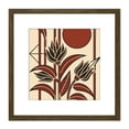 thumbnail image 1 of Art Deco Flower Earthy Tones Simple Geometric Shapes Painting Square Wooden Framed Wall Art Print Picture 8X8 Inch, 1 of 4