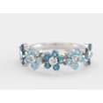 thumbnail image 1 of Art Deco Flower Eternity Wedding Band Aquamarine Blue Topaz Band Flower Ring Gift For Her Silver floral ring Promise ring Classic Ring Gifts, 1 of 2