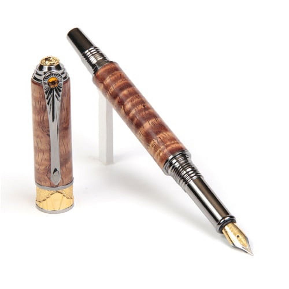 Art Deco Fountain Pen - Hawaiian Koa