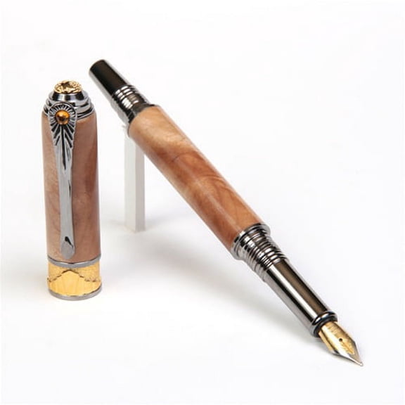 Art Deco Fountain Pen - Maple Burl