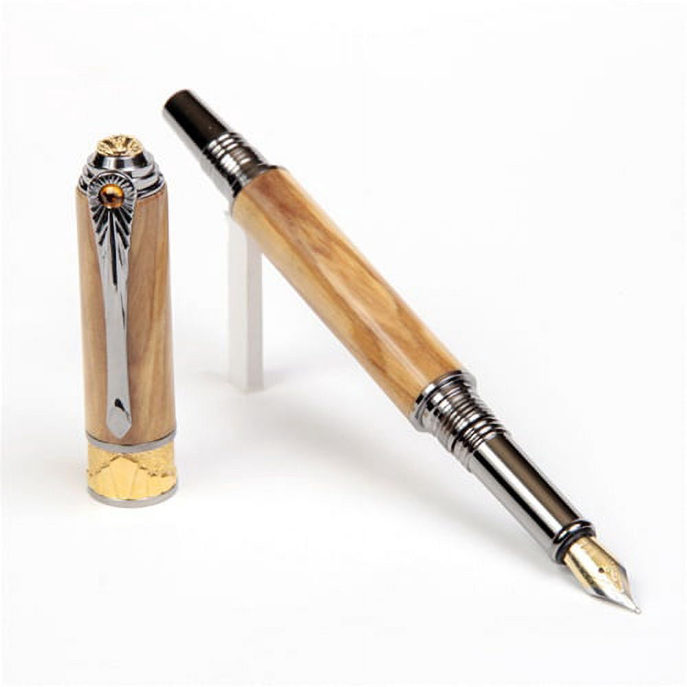 Art Deco Fountain Pen - Olivewood