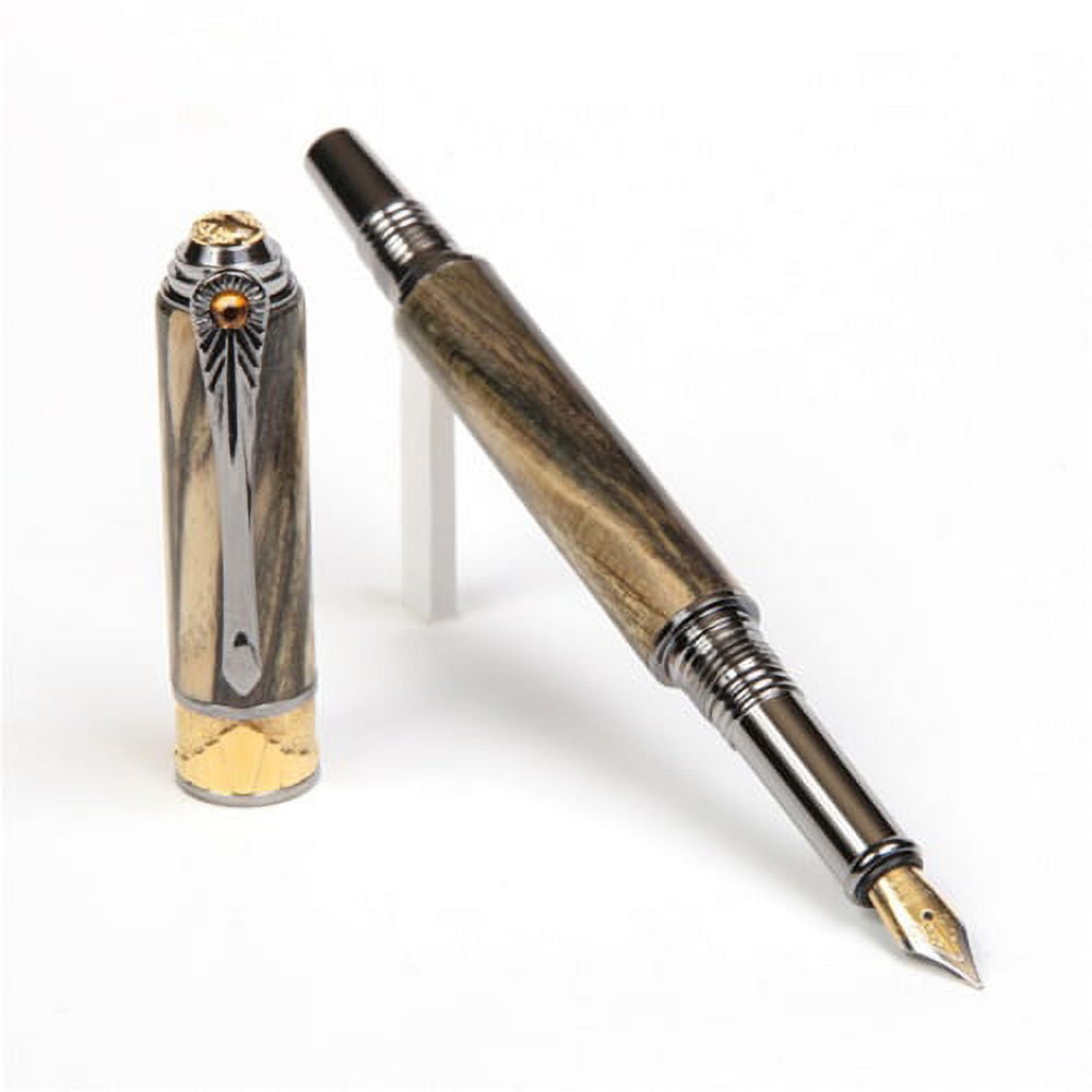 Art Deco Fountain Pen - Spalted Hackberry