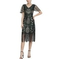 thumbnail image 1 of Art Deco Fringe Sequin Flapper Dress 1920S Style Beaded Clothes, 1 of 3