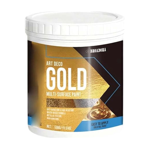 Art Deco Gold Metallic Paint 500Ml Water Based Gold Foil Paint For Crafts Furniture Home Decor Projects