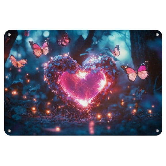 Art Deco Iron Wall Art Panel - 12x 8 Inch, Vintage Garden Style Metal Tin Sign, Oil Painting Inspired, Multipurpose Wall Hanging for Home, Living Room, Bedroom, Bathroom, Garden, Dining, Bar, Cafe