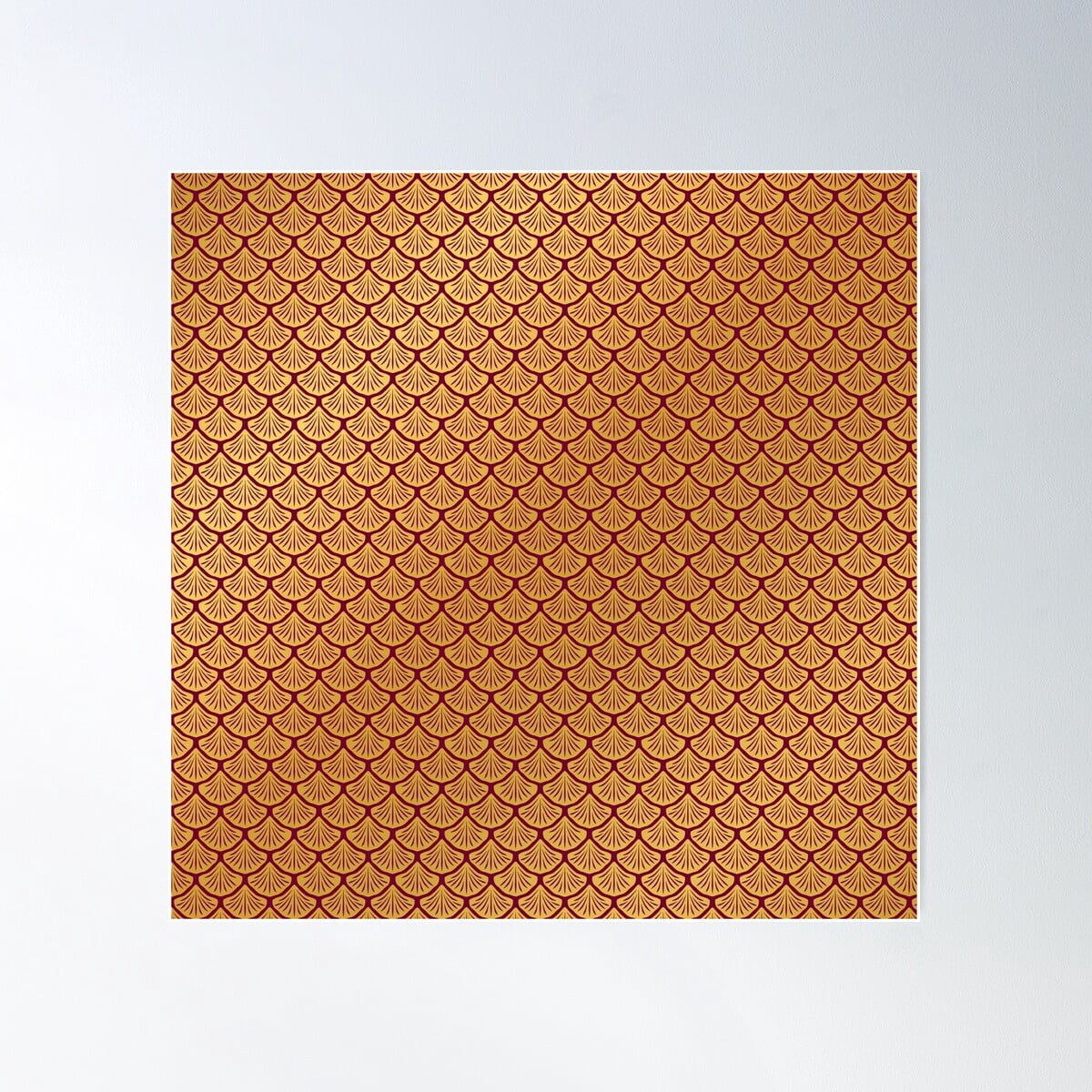 Art Deco Mermaid Scales Poster Wall Art, Modern Wall Decor For Living ...