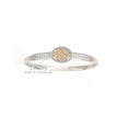 thumbnail image 1 of Art Deco , Moissanite Diamond Bangle, Two tone Oval Bangle, 14KT gold Plated Bangle, Channel Set Diamond Bangle , Perfect Gift For Women, 1 of 5