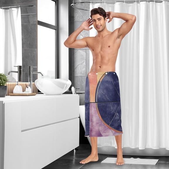 Art Deco Motifs Men Bath Towel Adjustable Body Wrap for Sauna Spa Gym Shower After Soft Cover Up