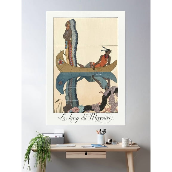 Art Deco Native American Art 1923 Poster Wall Art, Modern Wall Decor For Living Room Bedroom, 12x18 UNFRAMED