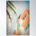 thumbnail image 1 of Art Deco Ocean Drive, Miami Beach Florida Poster Wall Art, Modern Wall Decor For Living Room Bedroom, 12x18 UNFRAMED, 1 of 3