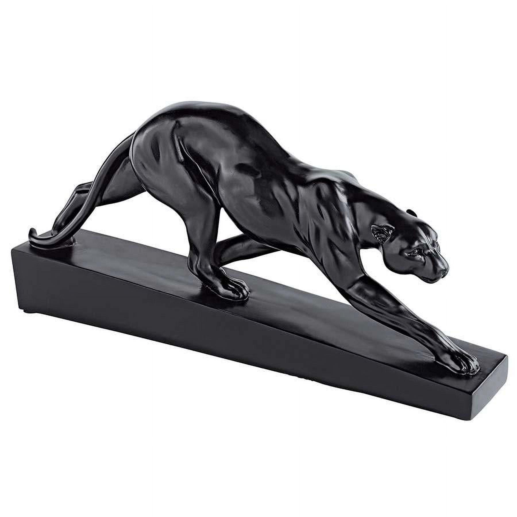 Art Deco Black Resin Panther on the Prowl Statue