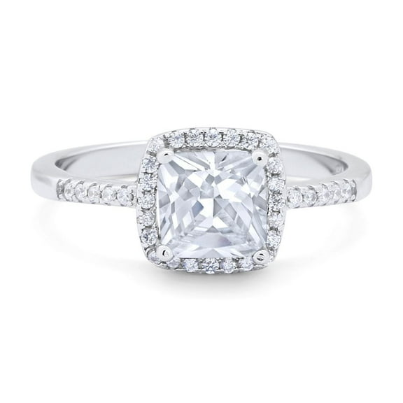 Art Deco Princess Cut Ring CZ 925 Sterling Silver Size 5