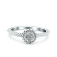thumbnail image 1 of Art Deco Ring Round Pave Wedding Band Ring CZ 925 Sterling Silver Size 4, 1 of 6