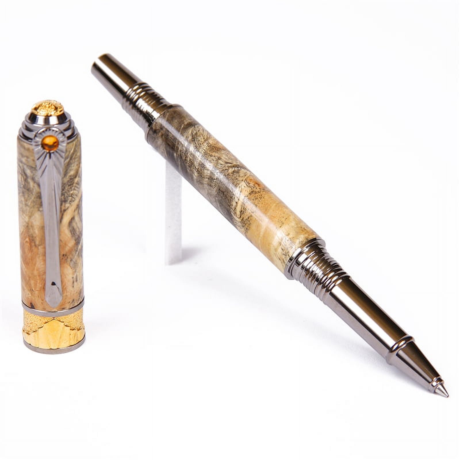 Art Deco Rollerball Pen - Buckeye Burl
