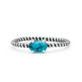 thumbnail image 1 of Art Deco Rope Oval Fashion Oxidized Turquoise Ring Band 925 Sterling Silver Size 5, 1 of 5
