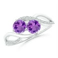 thumbnail image 1 of Art Deco Round 0.60 Ctw Amethyst Gemstone 925 Sterling Silver Women Engagement Halo Ring Size US- 9.5, 1 of 5