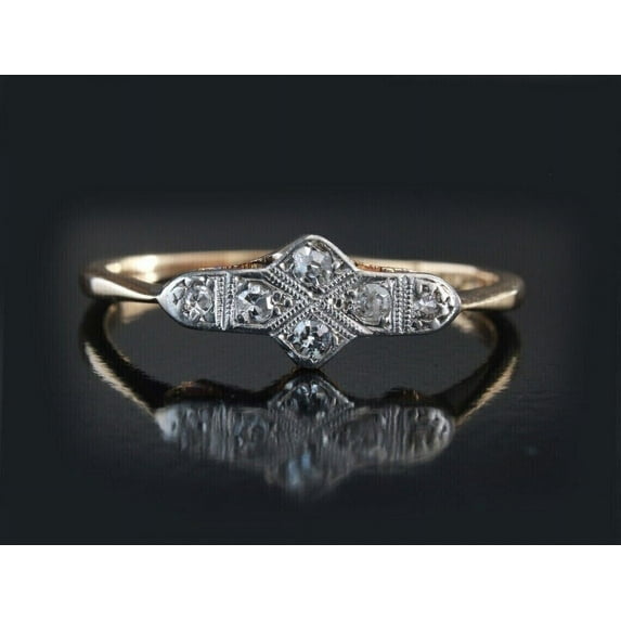 Art Deco Round Cut Simulated Diamond Pretty Wedding Ring In 14k Rose Gold Plated