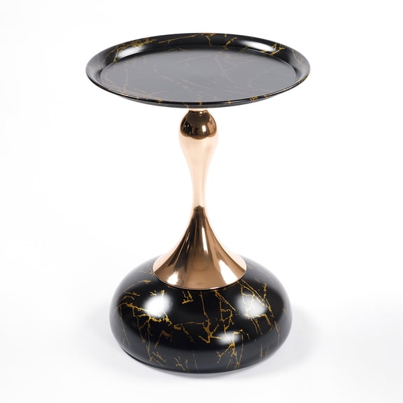 Art Deco Round Metal Nightstand / Suitable for Bedside Use