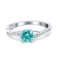 thumbnail image 1 of Art Deco Round Ring Paraiba Tourmaline CZ 925 Sterling Silver Size 8, 1 of 6