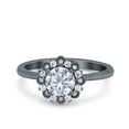 thumbnail image 1 of Art Deco Round Wedding Engagement Ring Size-9 Simulated CZ 925 Sterling Silver, 1 of 7
