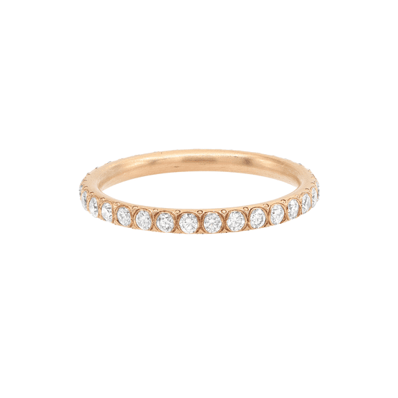 Art Deco Setting Diamond Eternity Band Ring 18K Rose Gold 0.65Cttw Size 5.25