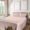thumbnail image 1 of Art Deco Sheet Set, Shell Look Simplistic Pattern with Vintage and Classical Style Motif, Fitted & Flat Sheet with Pillowcase Bedding Accent 4 Pcs Set, Queen, Blush and Sand Brown, by Ambesonne, 1 of 5