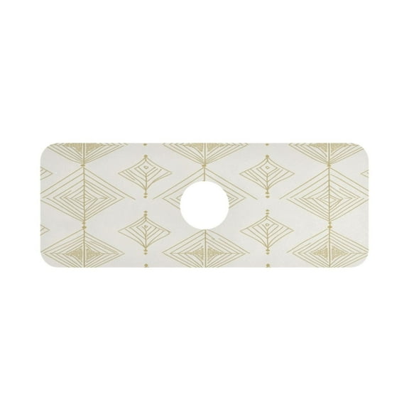 Art Deco Single Compact Faucet Drying Pad 14.7x5.4in Absorbent Mat for Small Sinks, Vanity Countertops
