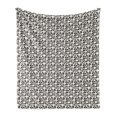 thumbnail image 1 of Art Deco Soft Flannel Fleece Blanket, Continuous Simplistic Pattern with Round in Irregular Sizes Retro Graphic, Cozy Plush for Indoor and Outdoor Use, 50" x 60", Charcoal Grey White, by Ambesonne, 1 of 5