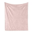 thumbnail image 1 of Art Deco Soft Flannel Fleece Blanket, Fish Scale Inspired Design Damask Stencil Pattern of Tiny Flower Petals, Cozy Plush for Indoor and Outdoor Use, 60" x 80", Pale Pink and White, by Ambesonne, 1 of 6