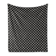thumbnail image 1 of Art Deco Soft Flannel Fleece Blanket, Simple and Nostalgic Minimal Motif in Retro Style on Dark Background, Cozy Plush for Indoor and Outdoor Use, 50" x 60", Charcoal Grey and Ivory, by Ambesonne, 1 of 6