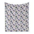 thumbnail image 1 of Art Deco Soft Flannel Fleece Throw Blanket, Geometrical Illustration with Grey Tones Rounds Contemporary Creative Graphic, Cozy Plush for Indoor and Outdoor Use, 70" x 90", Multicolor, by Ambesonne, 1 of 6