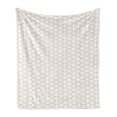 thumbnail image 1 of Art Deco Soft Flannel Fleece Throw Blanket, Geometrical Illustration with Monochrome Little Triangles Print, Cozy Plush for Indoor and Outdoor Use, 70" x 90", Dark Sand Brown White, by Ambesonne, 1 of 6