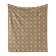thumbnail image 1 of Art Deco Soft Flannel Fleece Throw Blanket, Repeating Square and Rectangle Motifs in Vintage Design Print, Cozy Plush for Indoor and Outdoor Use, 50" x 70", Pale Camel Mauve Taupe, by Ambesonne, 1 of 6