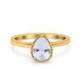 thumbnail image 1 of Art Deco Solitaire Accent Pear Wedding Engagement Ring Size-5 CZ 925 Silver, 1 of 7