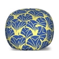 thumbnail image 1 of Art Deco Storage Toy Bag Chair, Repetitive Abstract Modern Age Design Ideas Bicolored Leaves Print, Stuffed Animal Organizer Washable Bag, Small Size, Yellow Blue, by Ambesonne, 1 of 3