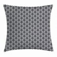 thumbnail image 1 of Art Deco Throw Pillow Cushion Cover, Crooked Lines Art Deco Template of Continuous Pattern on Wire Netting, Decorative Square Accent Pillow Case, 18 X 18 Inches, Black and Pale Grey, by Ambesonne, 1 of 2