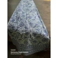 thumbnail image 1 of Art Deco Traditional White On Blue,Grey Colour Floral Design Cotton Round table cloth 60"x60"In, 1 of 4